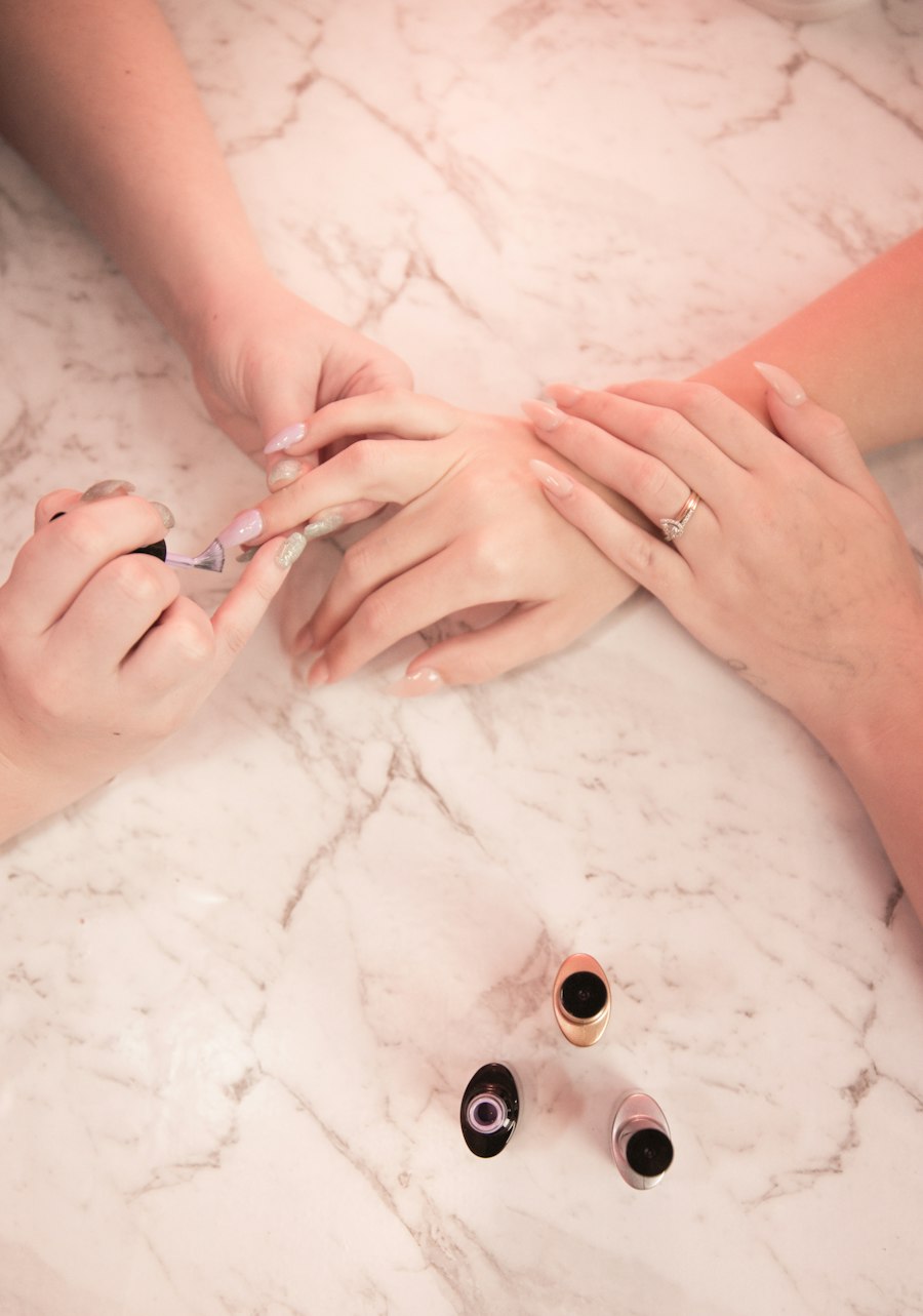 Friends getting manicures together